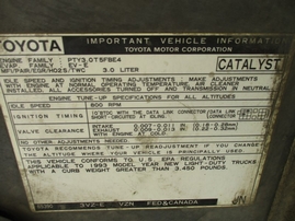 1993 TOYOTA TRUCK GRAY XTRA CAB 3.0L MT 4WD Z15076
